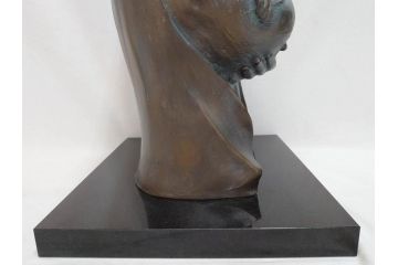 彫刻家　堤直美　ブロンズ　作品証明書付き　細部までこだわりが感じられる聖母子像(Naomi Tsutsumi、オブジェ、置物)(定価約90万円)(R-073836)