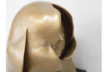 彫刻家　堤直美　「夢」　作品証明書付き　柔らかい表情が素敵なブロンズ像(Naomi Tsutsumi、オブジェ、置物、台座付き)(定価約63万円)(R-073837)