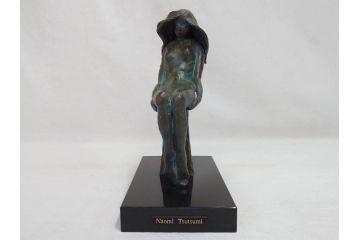 彫刻家　堤直美　「そよ風」　柔らかな風が感じられる気品漂うブロンズ像(Naomi Tsutsumi、オブジェ、女性像、置物)(R-073838)