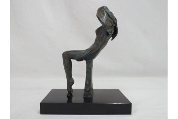 彫刻家　堤直美　「そよ風」　柔らかな風が感じられる気品漂うブロンズ像(Naomi Tsutsumi、オブジェ、女性像、置物)(R-073838)