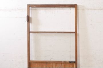 アンティーク建具　どこか懐かしい雰囲気を感じるガラス扉1枚(ドア、ガラス戸)(R-073856)
