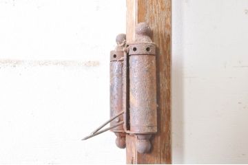 アンティーク建具　どこか懐かしい雰囲気を感じるガラス扉1枚(ドア、ガラス戸)(R-073856)