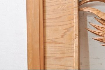ビンテージ建具　杉(スギ)材　躍動感ある龍(竜)が見事な両面彫刻欄間2枚セット(明かり取り、明り取り、ヴィンテージ)(R-073857)
