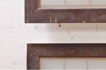 アンティーク建具　両面ガラス　和モダンな空間を演出する組子入り欄間2枚セット(明り取り、明かり取り)(R-073859)