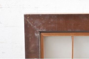 アンティーク建具　両面ガラス　和モダンな空間を演出する組子入り欄間2枚セット(明り取り、明かり取り)(R-073859)