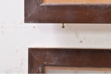 アンティーク建具　両面ガラス　和モダンな空間を演出する組子入り欄間2枚セット(明り取り、明かり取り)(R-073859)
