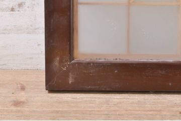アンティーク建具　両面ガラス　和モダンな空間を演出する組子入り欄間2枚セット(明り取り、明かり取り)(R-073859)