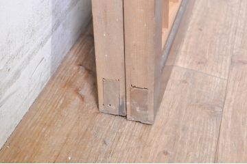 アンティーク建具　両面ガラス　和モダンな空間を演出する組子入り欄間2枚セット(明り取り、明かり取り)(R-073859)