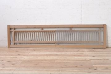 アンティーク建具　和モダンな空間を演出するガラス入り明かり取り1枚(明り取り、欄間)(R-073860)