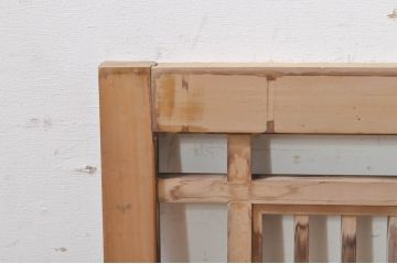 アンティーク建具　和モダンな空間を演出するガラス入り明かり取り1枚(明り取り、欄間)(R-073860)