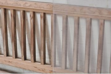 アンティーク建具　和モダンな空間を演出するガラス入り明かり取り1枚(明り取り、欄間)(R-073860)