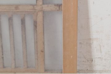 アンティーク建具　和モダンな空間を演出するガラス入り明かり取り1枚(明り取り、欄間)(R-073860)
