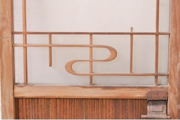 アンティーク建具　上質な和の空間を演出するガラス小窓2枚セット(ガラス窓、ガラス戸、引き戸)(R-073863)