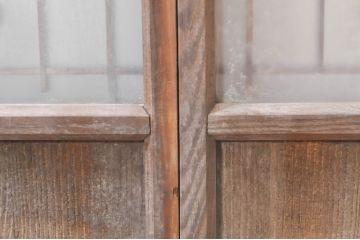 アンティーク建具　上質な和の空間を演出するガラス小窓2枚セット(ガラス窓、ガラス戸、引き戸)(R-073863)