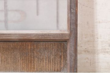 アンティーク建具　上質な和の空間を演出するガラス小窓2枚セット(ガラス窓、ガラス戸、引き戸)(R-073863)