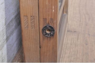 アンティーク建具　上質な和の空間を演出するガラス小窓2枚セット(ガラス窓、ガラス戸、引き戸)(R-073863)