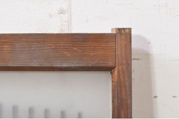 アンティーク建具　格子デザインがおしゃれなガラス小窓2枚セット(ガラス窓、ガラス戸、引き戸)(R-073864)