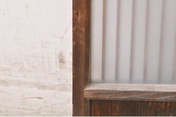 アンティーク建具　格子デザインがおしゃれなガラス小窓2枚セット(ガラス窓、ガラス戸、引き戸)(R-073864)