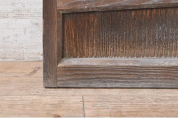 アンティーク建具　格子デザインがおしゃれなガラス小窓2枚セット(ガラス窓、ガラス戸、引き戸)(R-073864)