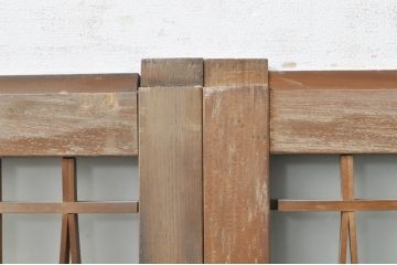 アンティーク建具　おしゃれなデザインが目を惹くガラス窓2枚セット(ガラス窓、ガラス戸、引き戸)(R-073865)