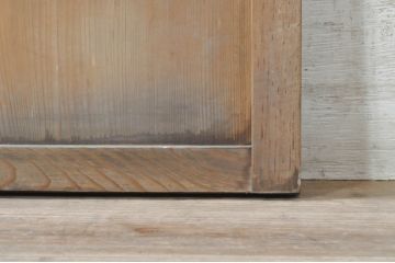 アンティーク建具　おしゃれなデザインが目を惹くガラス窓2枚セット(ガラス窓、ガラス戸、引き戸)(R-073865)