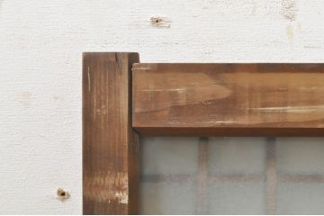 アンティーク建具　おしゃれなデザインが目を惹くガラス窓2枚セット(ガラス窓、ガラス戸、引き戸)(R-073865)