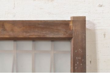 アンティーク建具　おしゃれなデザインが目を惹くガラス窓2枚セット(ガラス窓、ガラス戸、引き戸)(R-073865)