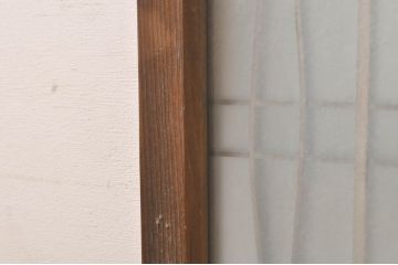 アンティーク建具　おしゃれなデザインが目を惹くガラス窓2枚セット(ガラス窓、ガラス戸、引き戸)(R-073865)