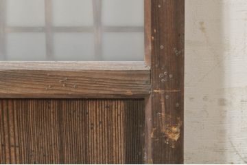 アンティーク建具　おしゃれなデザインが目を惹くガラス窓2枚セット(ガラス窓、ガラス戸、引き戸)(R-073865)