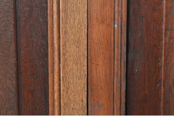 アンティーク建具　総欅(ケヤキ)材　経年を感じさせる木味が魅力の板戸窓2枚セット(引き戸)(R-073866)