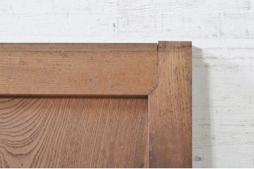 アンティーク建具　総欅(ケヤキ)材　経年を感じさせる木味が魅力の板戸窓2枚セット(引き戸)(R-073867)
