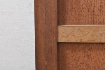 アンティーク建具　総欅(ケヤキ)材　経年を感じさせる木味が魅力の板戸窓2枚セット(引き戸)(R-073867)