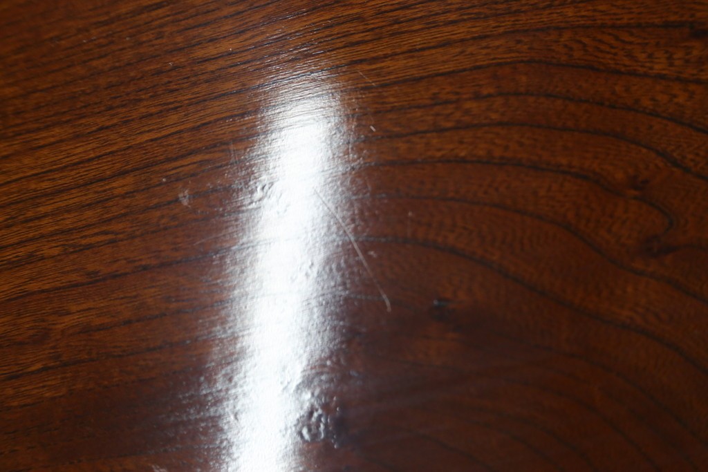 和製アンティーク　高級品!!　重厚　総欅材　黒柿引き戸框　漆塗り　存在感のある木目が目を惹く置き床　(R-073868)