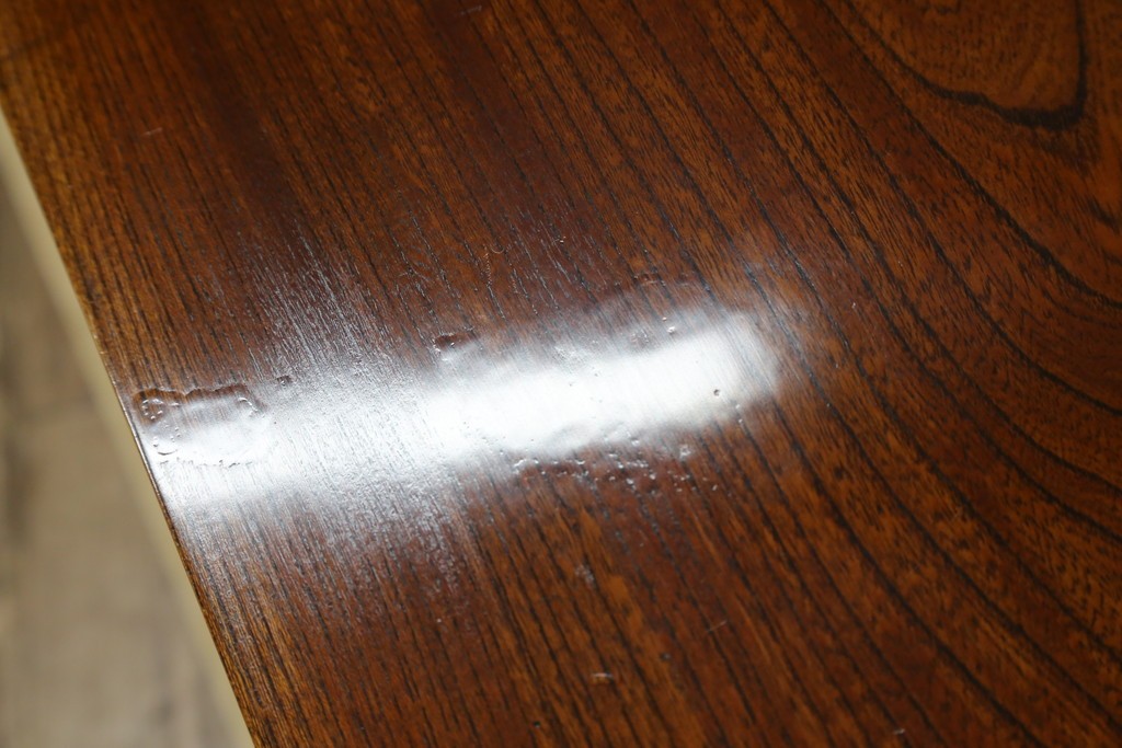 和製アンティーク　高級品!!　重厚　総欅材　黒柿引き戸框　漆塗り　存在感のある木目が目を惹く置き床　(R-073868)