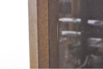 和製ビンテージ　楢(ナラ)材　レトロな佇まいと縁取りデザインが素敵な本箱(本棚、戸棚、収納棚、飾り棚、ブックケース、キャビネット、ヴィンテージ)(R-073875)