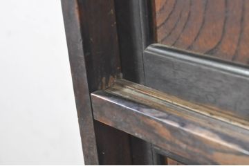 和製アンティーク　上手物!!　前板欅(ケヤキ)材　玉杢　本体桐(キリ)材　前面の黒柿縁が素敵な二本松箪笥(桐箪笥、桐たんす、茶箪笥、帳場箪笥、和タンス、時代たんす、整理箪笥、引き出し)(R-073878)