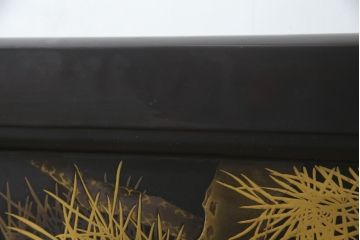 和製アンティーク　特大!!　高蒔絵入り　漆塗り　月と松のデザインが和の空間を盛り立てる衝立(パーティション、衝い立て、つい立て、仕切り)(R-073884)