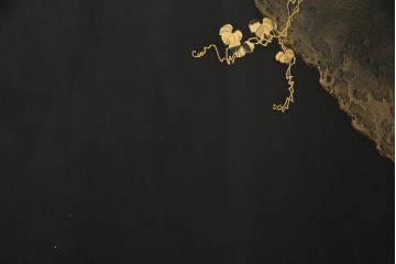 和製アンティーク　特大!!　高蒔絵入り　漆塗り　月と松のデザインが和の空間を盛り立てる衝立(パーティション、衝い立て、つい立て、仕切り)(R-073884)