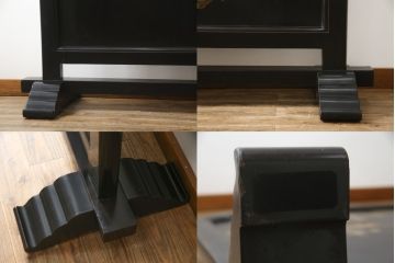 和製アンティーク　特大!!　高蒔絵入り　漆塗り　月と松のデザインが和の空間を盛り立てる衝立(パーティション、衝い立て、つい立て、仕切り)(R-073884)