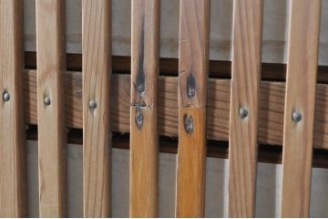 アンティーク建具　風情のある佇まいが魅力的な裏障子付き格子戸4枚セット(引き戸、障子戸、ガラス帯戸)(R-073885)