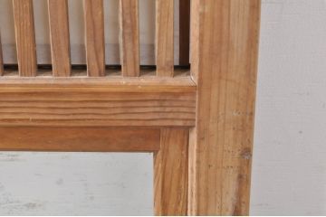 アンティーク建具　風情のある佇まいが魅力的な裏障子付き格子戸4枚セット(引き戸、障子戸、ガラス帯戸)(R-073885)