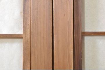 アンティーク建具　風情のある佇まいが魅力的な裏障子付き格子戸4枚セット(引き戸、障子戸、ガラス帯戸)(R-073885)