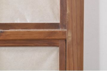 アンティーク建具　風情のある佇まいが魅力的な裏障子付き格子戸4枚セット(引き戸、障子戸、ガラス帯戸)(R-073885)