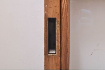 アンティーク建具　風情のある佇まいが魅力的な裏障子付き格子戸4枚セット(引き戸、障子戸、ガラス帯戸)(R-073885)