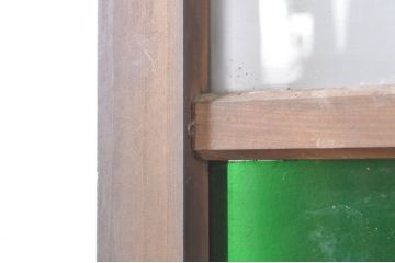 アンティーク建具　大正ロマンの雰囲気を演出する色ガラス入りガラス戸2枚セット(引き戸)(R-073886)
