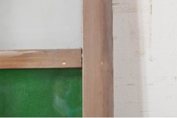 アンティーク建具　大正ロマンの雰囲気を演出する色ガラス入りガラス戸2枚セット(引き戸)(R-073886)