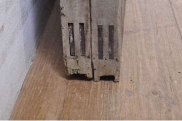 アンティーク建具　大正ロマンの雰囲気を演出する色ガラス入りガラス戸2枚セット(引き戸)(R-073886)
