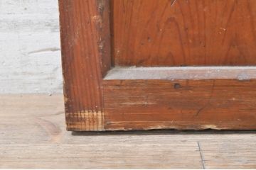 アンティーク建具　レトロな空間作りにおすすめなモールガラス入り幅狭ガラス戸2枚セット(引き戸)(R-073887)