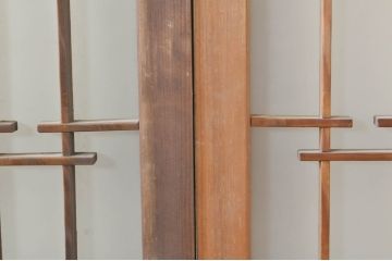 アンティーク建具　どこか懐かしい雰囲気漂う和風ガラス窓3枚セット(引き戸、ガラス戸)(R-073888)