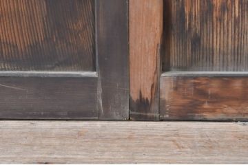 アンティーク建具　どこか懐かしい雰囲気漂う和風ガラス窓3枚セット(引き戸、ガラス戸)(R-073888)
